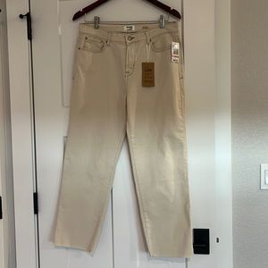 Kensie Vintage Luxe Slim High Rise Light Wash Raw Hem Natural Jeans Womens 10/30